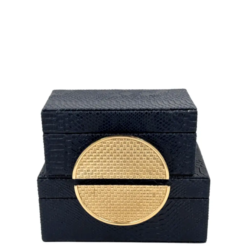 İkili Gold Lacivert Dekoratif Kutu