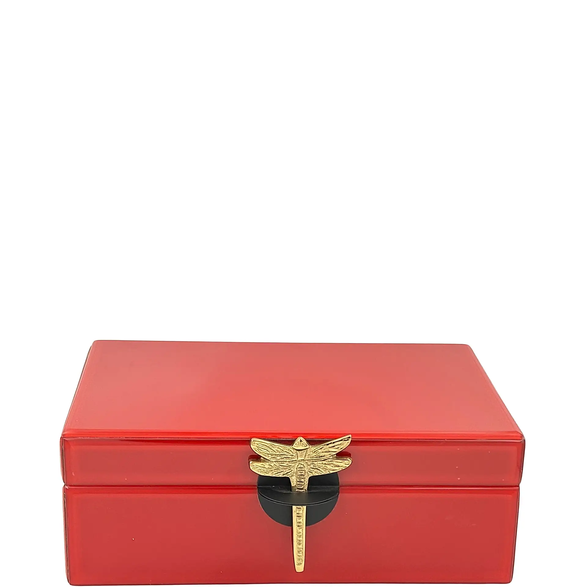 Kırmızı Cam Yusufcuk Dekoratif Kutu Büyük