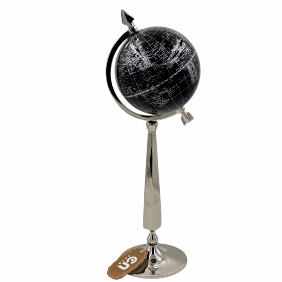 Ayaklı Küre Metal Gümüş