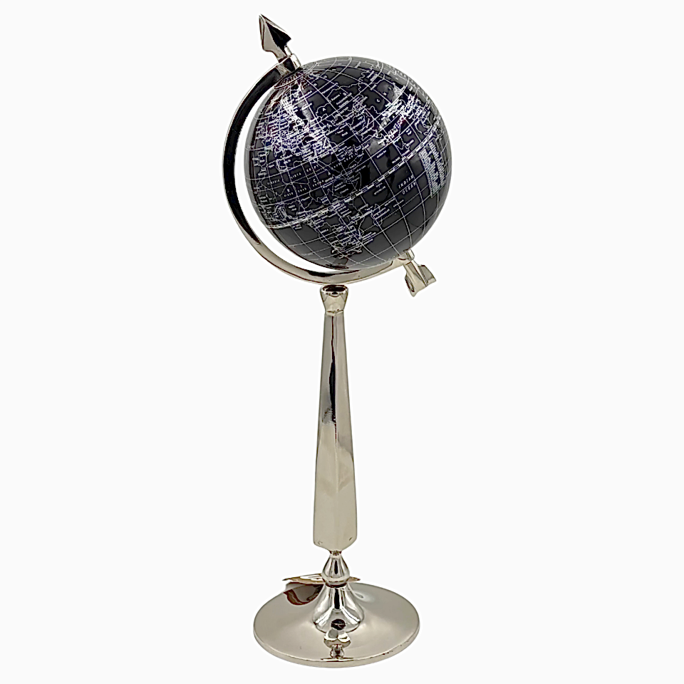 Ayaklı Küre Metal Gümüş